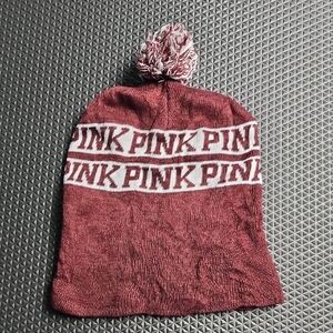 PINK Victoria's Secret Maroon Knit Beanie